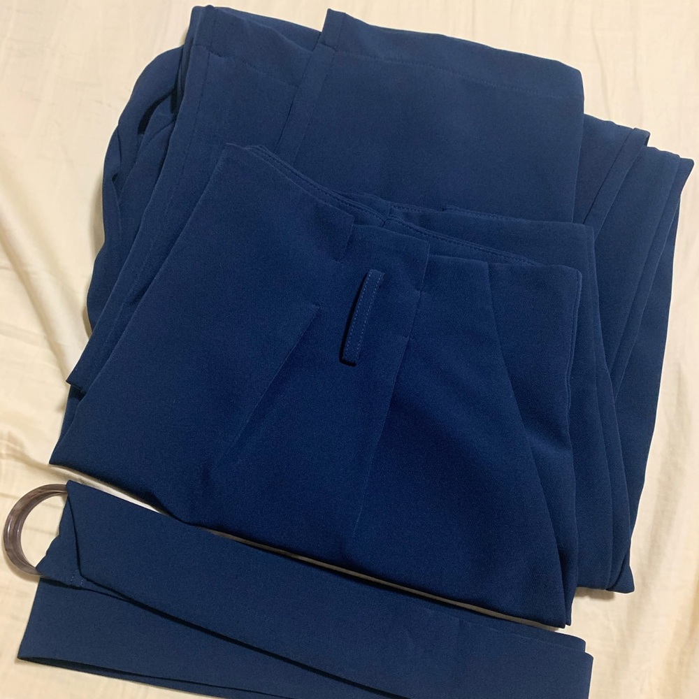 Navy Pleated Slacks